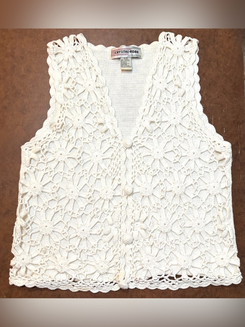 White Crochet Camisole Vest